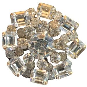 Starburst Brooch Vintage Ca. 1940s in silver tone